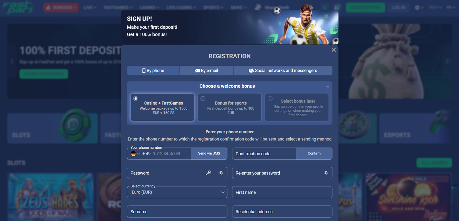 ثبت نام در فست پاری